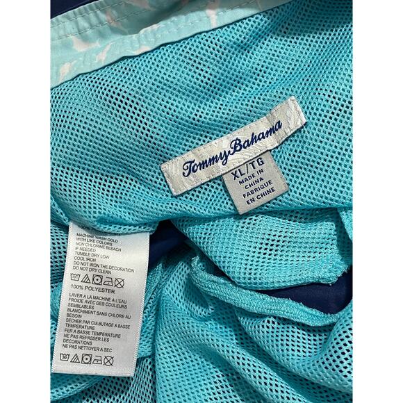 Tommy Bahama Blue Baja Beach Bathing Suit Mens Size XL Swim Trunks w/ Liner - Picture 5 of 8